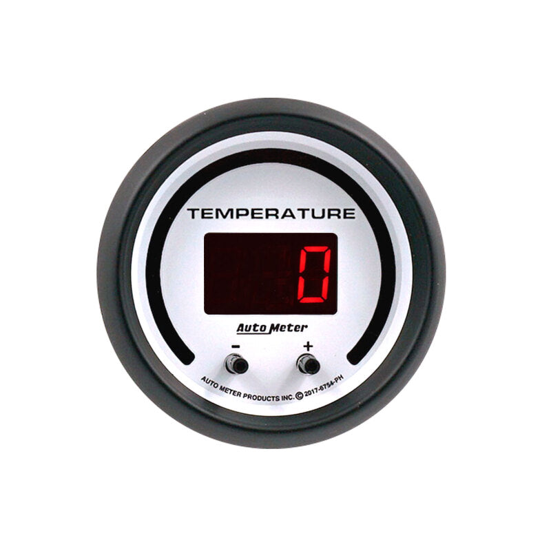 Autometer 52.4mm White Switchable 60-340 Degrees F / 40-170 Degrees C Phantom Elite Digital Gauge Gauges AutoMeter