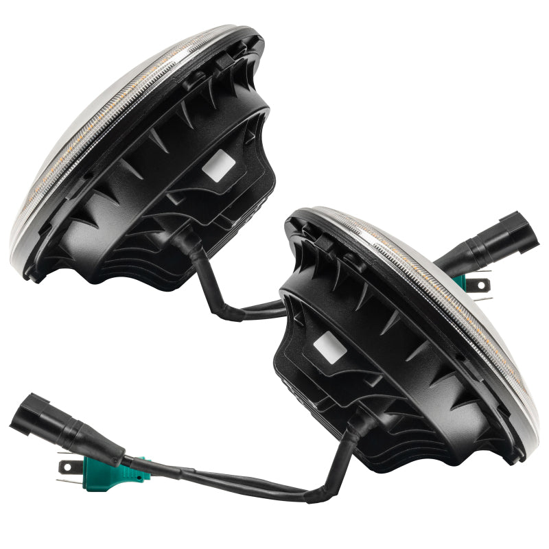 Oracle 07-18 Jeep Wrangler JK Switchback LED Halo Headlights - Amber/White - Switchback Headlights ORACLE Lighting