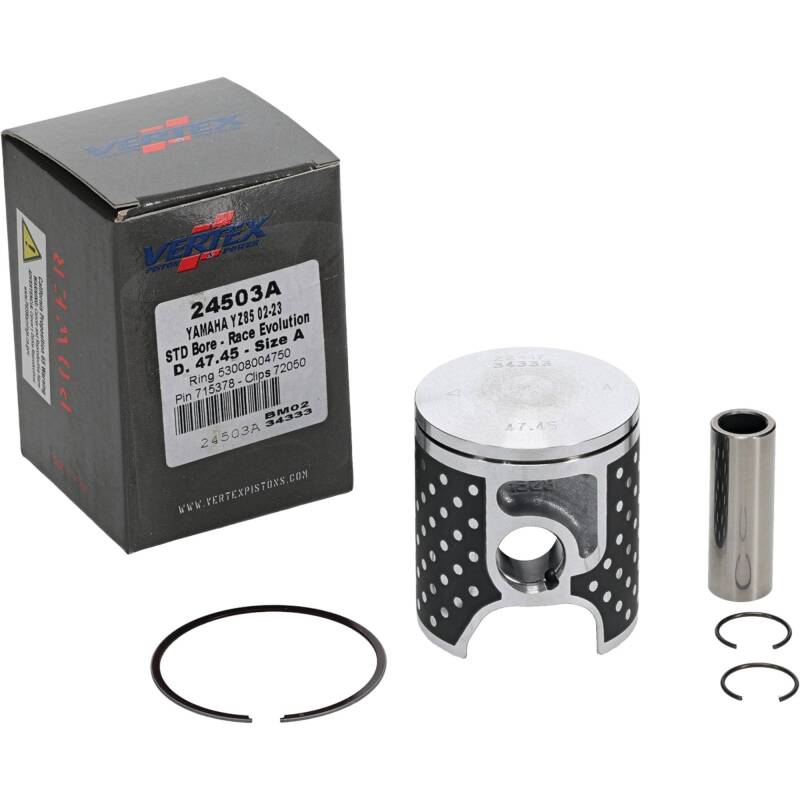 Vertex Piston 02-24 Yamaha YZ 85 85cc Cast Race Evolution Piston Kit Piston Sets - Powersports Vertex Pistons