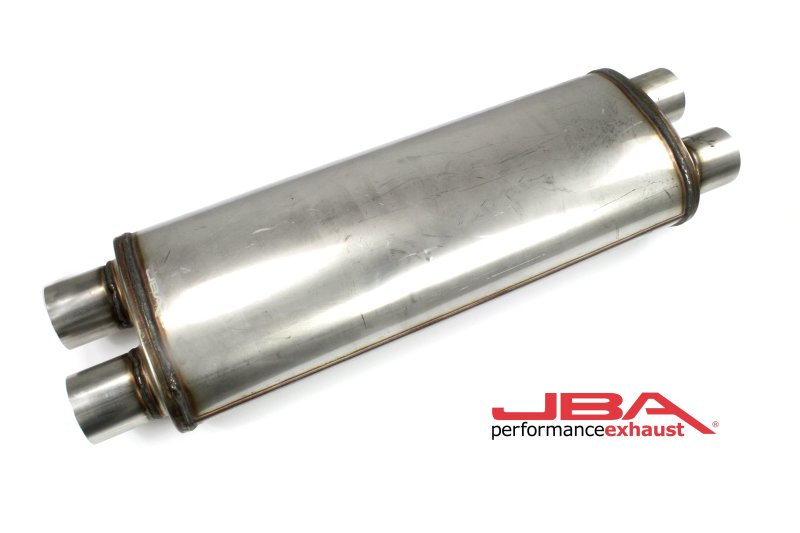 JBA Universal Chambered 304SS Muffler 22x8x5 2.5in Dual In/Dual Out Muffler JBA