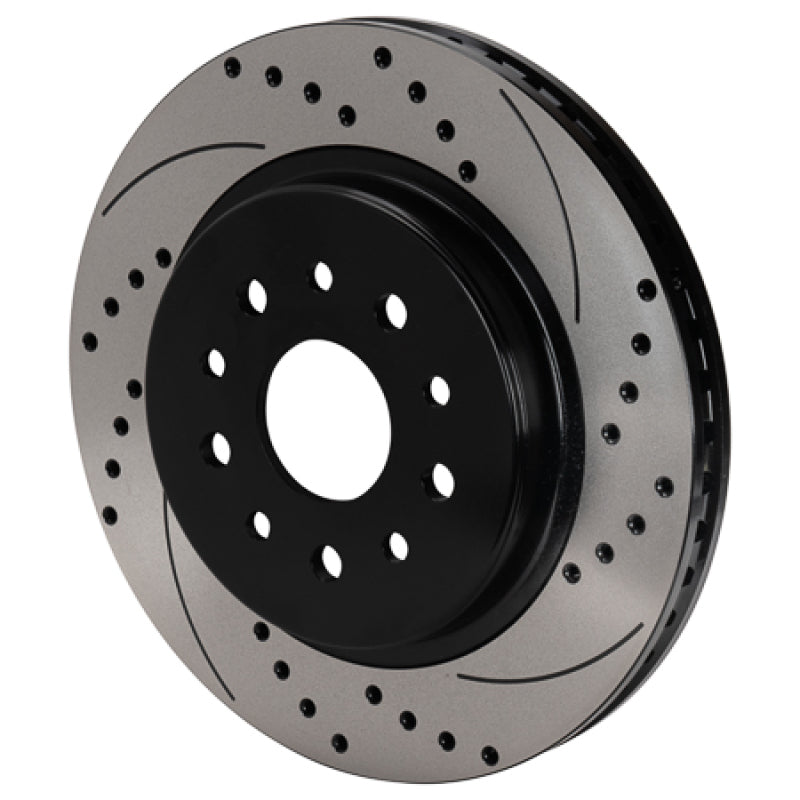 Wilwood SRP Drilled & Slotted Performance Rotor - Right Hand Side - Black Electro Coat Brake Rotors - 2 Piece Wilwood