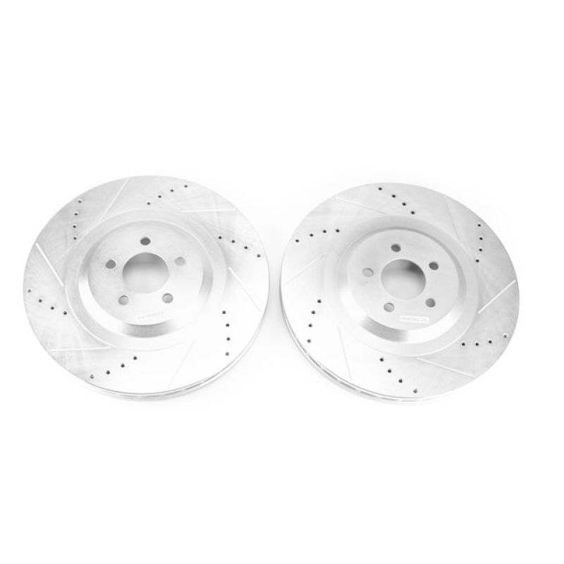 Power Stop 15-20 Dodge Charger Front Drilled & Slotted Rotor - Pair Brake Rotors - Slot & Drilled PowerStop