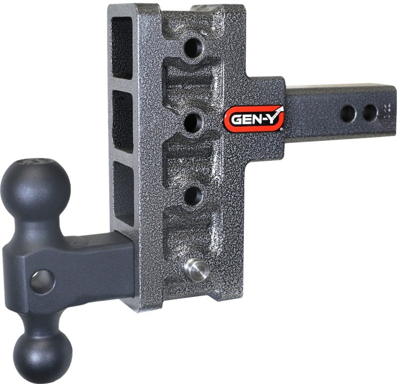 Gen-Y Mega Duty 2in Shank 5in Offset Drop 1.5K TW 10K Hitch w/GH-031 Dual-Ball Hitch Receivers GEN-Y Hitch