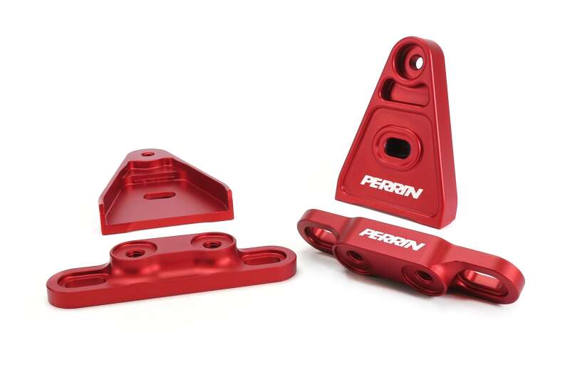 PERRIN 15+ Subaru WRX/STI High-Lift Hood Brackets - Red Hood Struts Perrin Performance