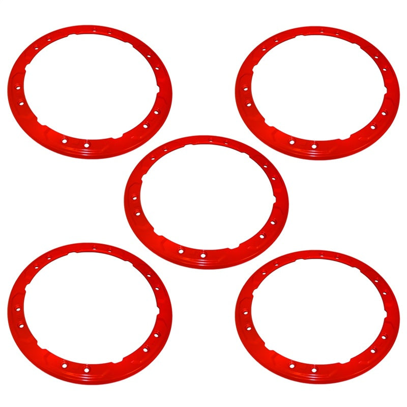Ford Racing 2021+ Ford Bronco Functional Bead Lock Ring Kit - Red Wheel Accessories Ford Racing