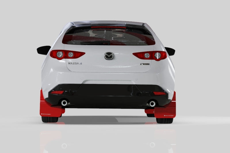 Rally Armor 19-25 Mazda3 Hatchback Black UR Mud Flap w/Red Logo Mud Flaps Rally Armor