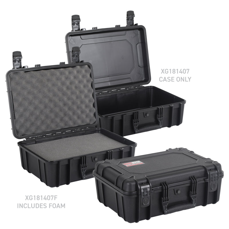 Go Rhino XVenture Gear Hard Case w/Foam - Medium 18in. / Lockable / IP67 - Tex. Black Cargo Boxes & Bags Go Rhino
