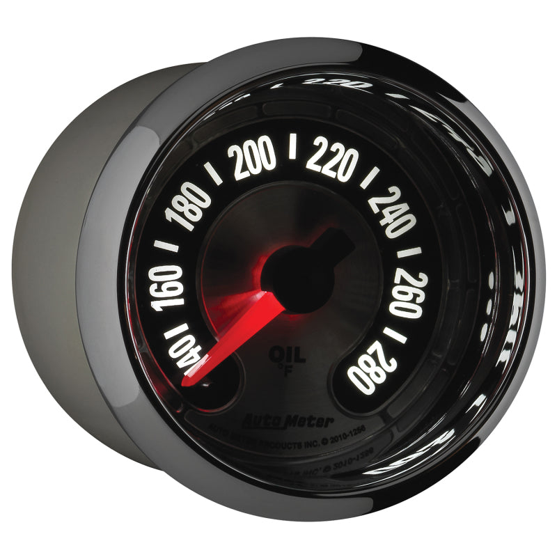 Autometer American Muscle 2-1/16in Full Sweep Electric Digital Stepper 140-280 Deg F Oil Temp Gauge Gauges AutoMeter