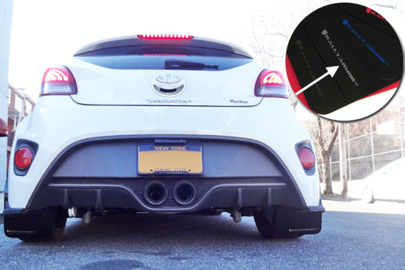 Rally Armor 12-18 Hyundai Veloster Black UR Mud Flap w/ Silver Logo Mud Flaps Rally Armor