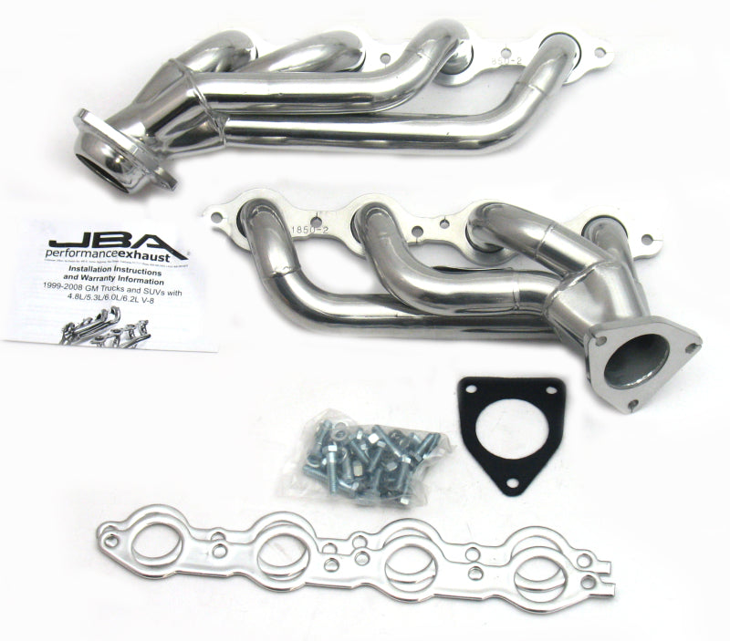 JBA 02-13 GM Truck 4.8L/5.3L LS Silver Ctd Cat4Ward Header Headers & Manifolds JBA