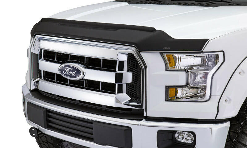 AVS 17-18 Ford F-150 Raptor Aeroskin II Textured Low Profile Hood Shield - Black Hood Deflectors AVS