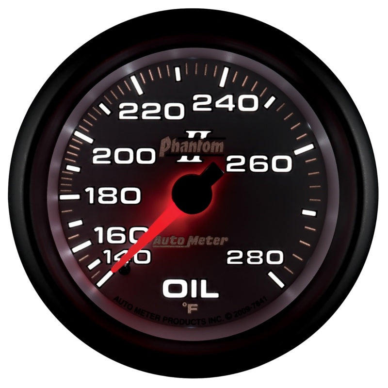 AutoMeter Gauge Oil Temp 2-5/8in. 140-280 Deg. F Mechanical Phantom II Gauges AutoMeter