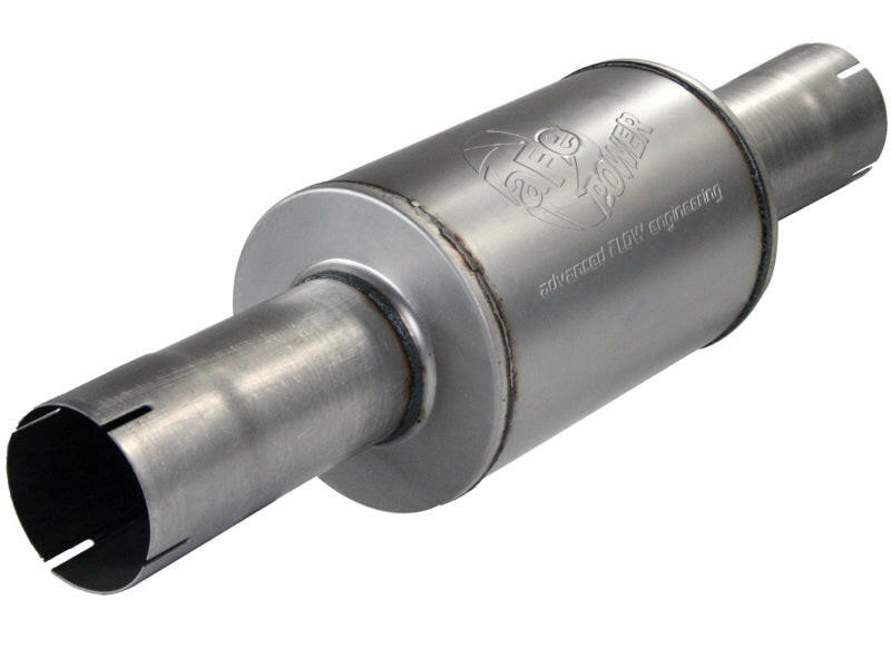 aFe Atlas Exhausts Mufflers Al Steel EXH Muffler 4 ID In/Out 8 Dia x 12L AL Catback aFe