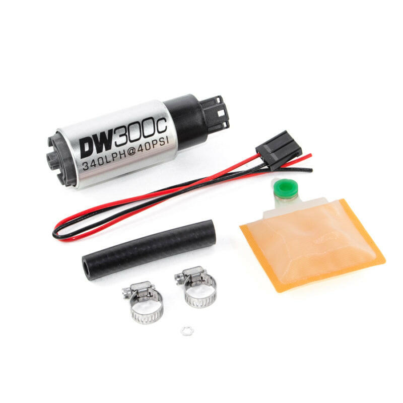 DeatschWerks 340lph DW300C Compact Fuel Pump w/ Universal Install Kit (w/o Mounting Clips) Fuel Pumps DeatschWerks