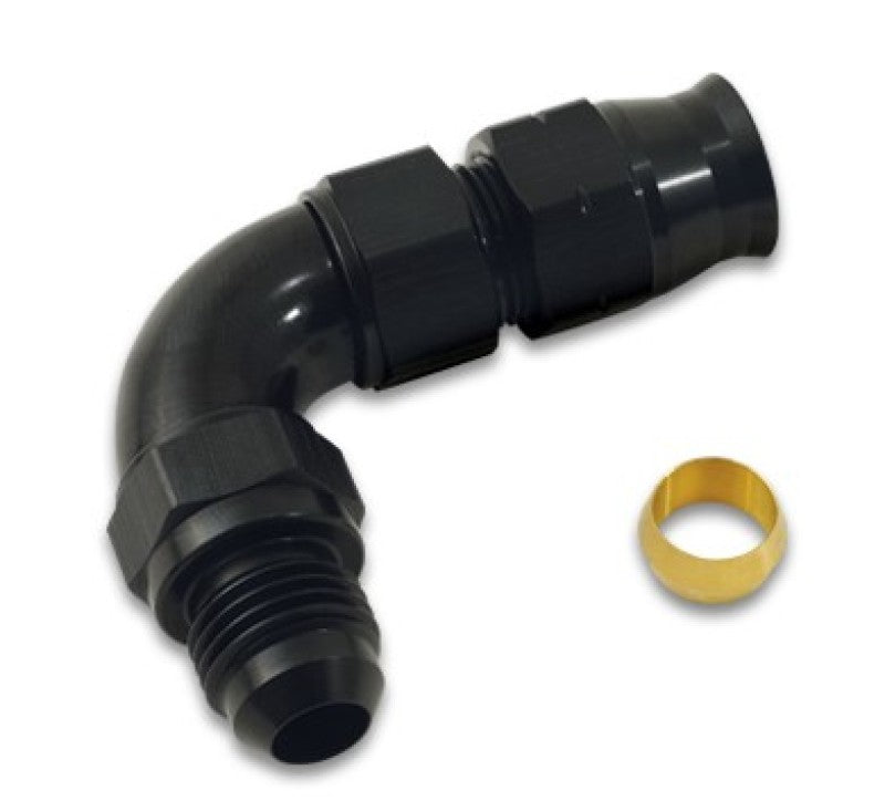 Vibrant 90 Degree 1/2in Tube to Male -8AN Flare Adapter w/ Olive Inserts Fittings Vibrant