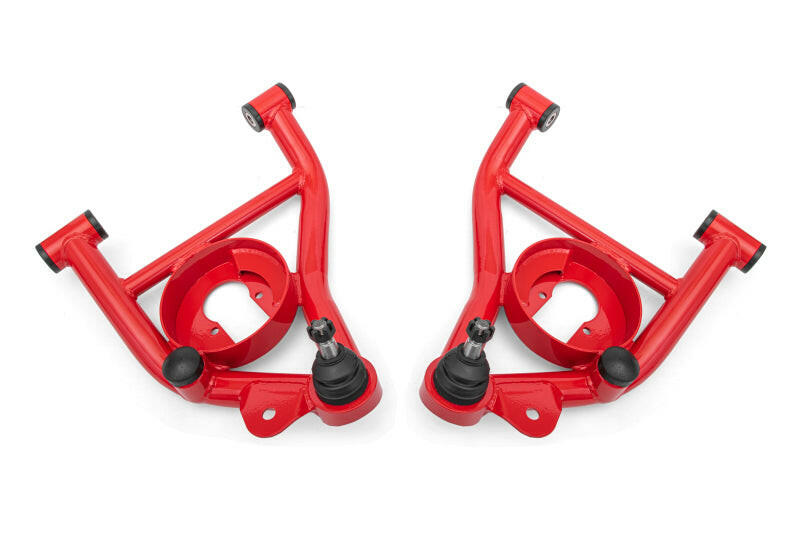 BMR 82-92 GM F-Body Non-Adj Lower A-Arms Delrin Bushings Spring Pocket - Red Control Arms BMR Suspension