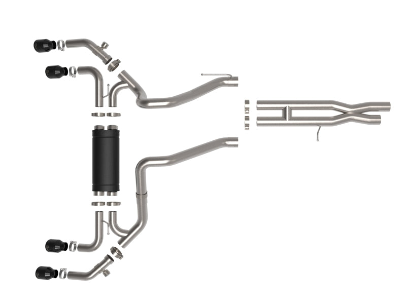 aFe Vulcan Series 2.5in 304SS Cat-Back Exhaust 2021+ Jeep Wrangler 392 6.4L w/ Black Tips Catback aFe