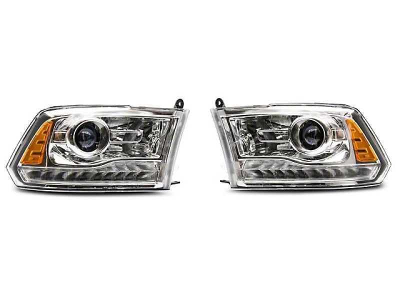 Raxiom 09-18 Dodge RAM 1500 LED Halo Headlights w/ Switchback Turn Signals- Chrome Hsng (Clear Lens) Headlights Raxiom