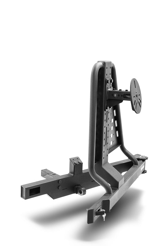 Go Rhino Swing-A-Way Hitch Mounted Tire Carrier (Lic. Plate Lights Not Included) - Textured Black Tire Carriers Go Rhino