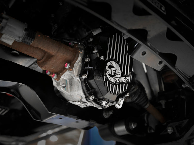 AFE Power 11-18 GM 2500-3500 AAM 9.25 Axle Front Differential Cover Black Machined Street Series Diff Covers aFe