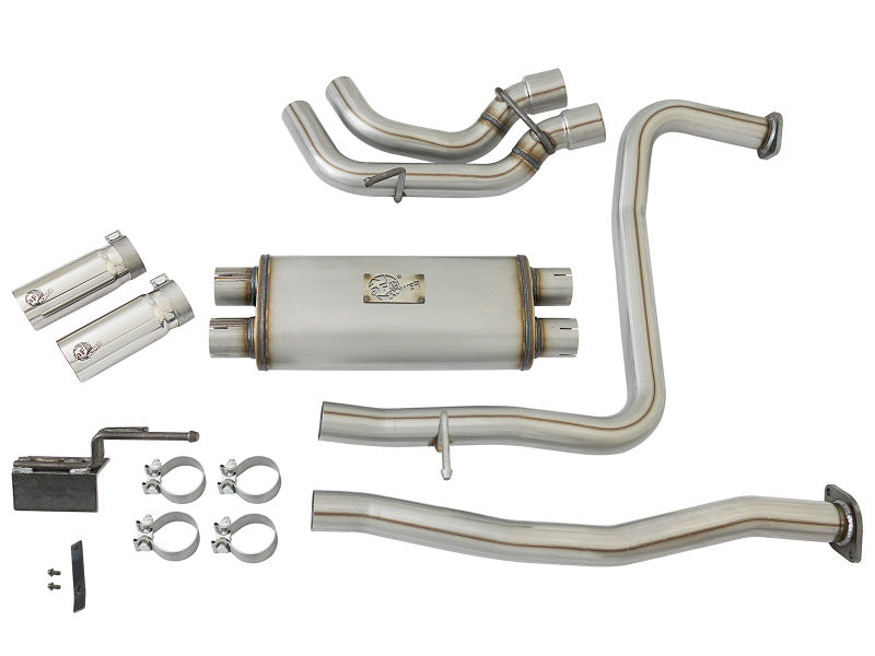 aFe POWER Rebel Series 2-1/2in 409 SS Cat Back Exhaust w/ Polished Tips 16-17 Nissan Titan V8 5.6L Catback aFe