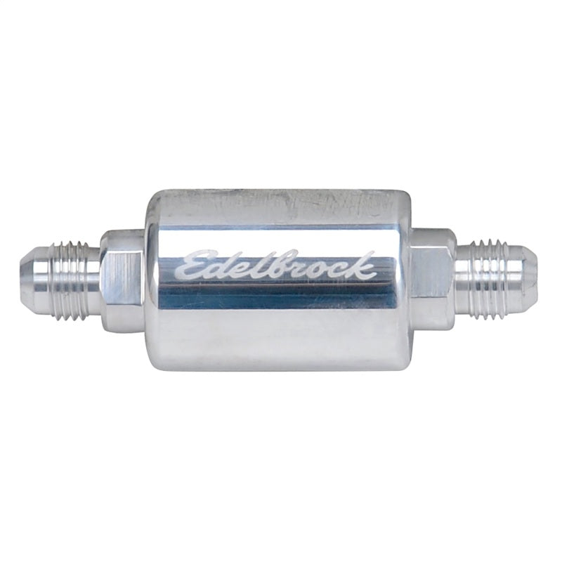 Russell Performance Polished Aluminum (3in Length 1-1/4in dia. -6 male inlet/outlet) Fuel Filters Russell