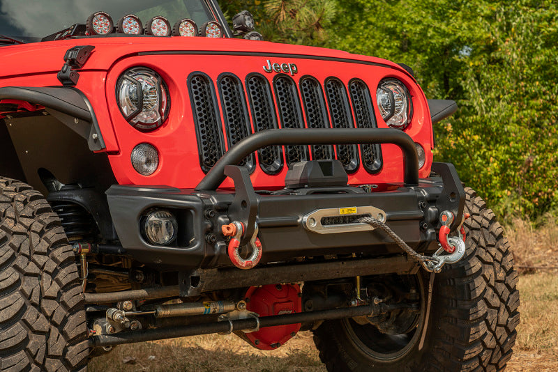 Rugged Ridge Arcus Front Bumper Tube Overrider Black JK Bumpers - Steel Rugged Ridge