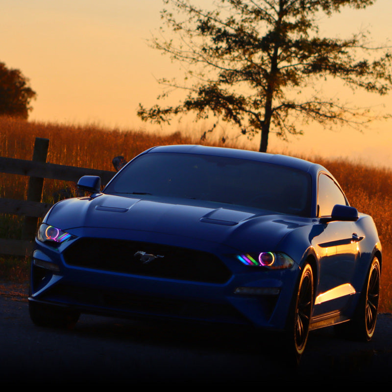 Oracle 18-21 Ford Mustang Dynamic DRL w/ Halo Kit & Sequential Turn Signal - ColorSHIFT Headlights ORACLE Lighting