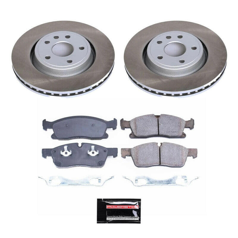Power Stop 13-15 Jeep Grand Cherokee Front Semi-Coated Rotor Kit Brake Kits - Performance Blank PowerStop