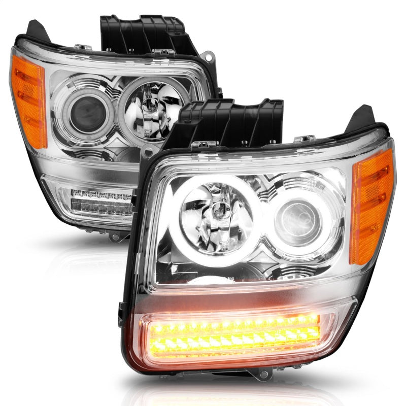 ANZO 2007-2012 Dodge Nitro Projector Headlights w/ Halo Chrome (CCFL) G2 Headlights ANZO