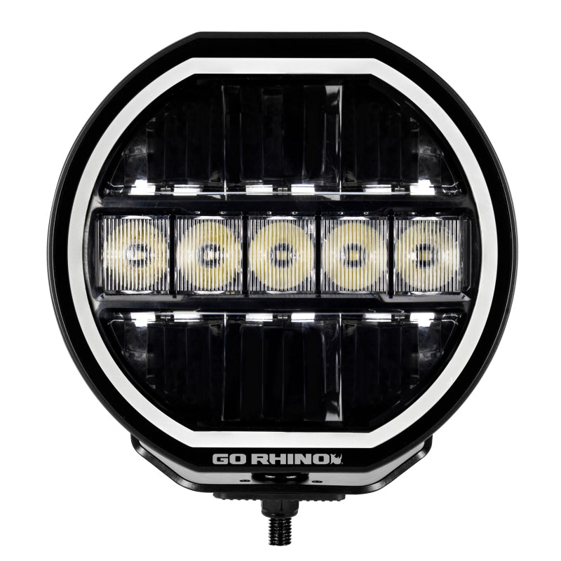 Go Rhino Xplor Blackout Series Maxline LED Hi/Low Beam w/Multi DRL (Surface Mount) 7in. - Blk Light Bars & Cubes Go Rhino