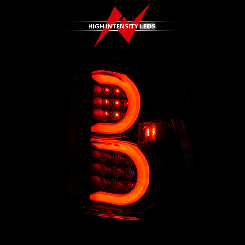 ANZO 2002-2009 Chevrolet Trailblazer LED Tail Lights w/ Light Bar Black Housing Smoke Lens Tail Lights ANZO