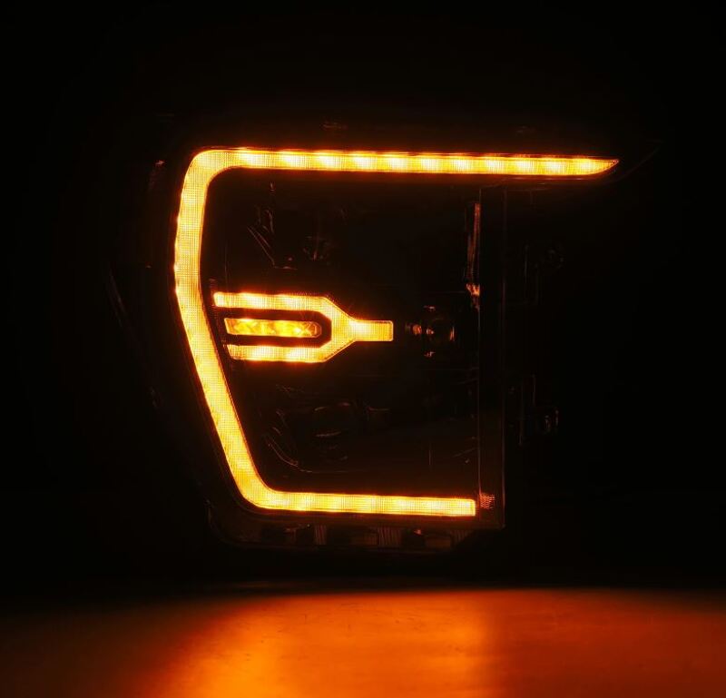 AlphaRex 21-22 Ford F150 Luxx-Series Projector Headlights Alpha-Black w/Activ Light/Seq Signal Headlights AlphaRex