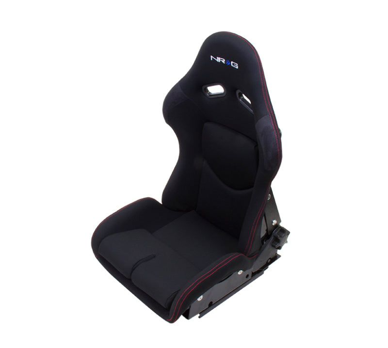 NRG FRP Bucket Seat - Reclinable (Black Cloth w/Red Stiting) Race Seats NRG