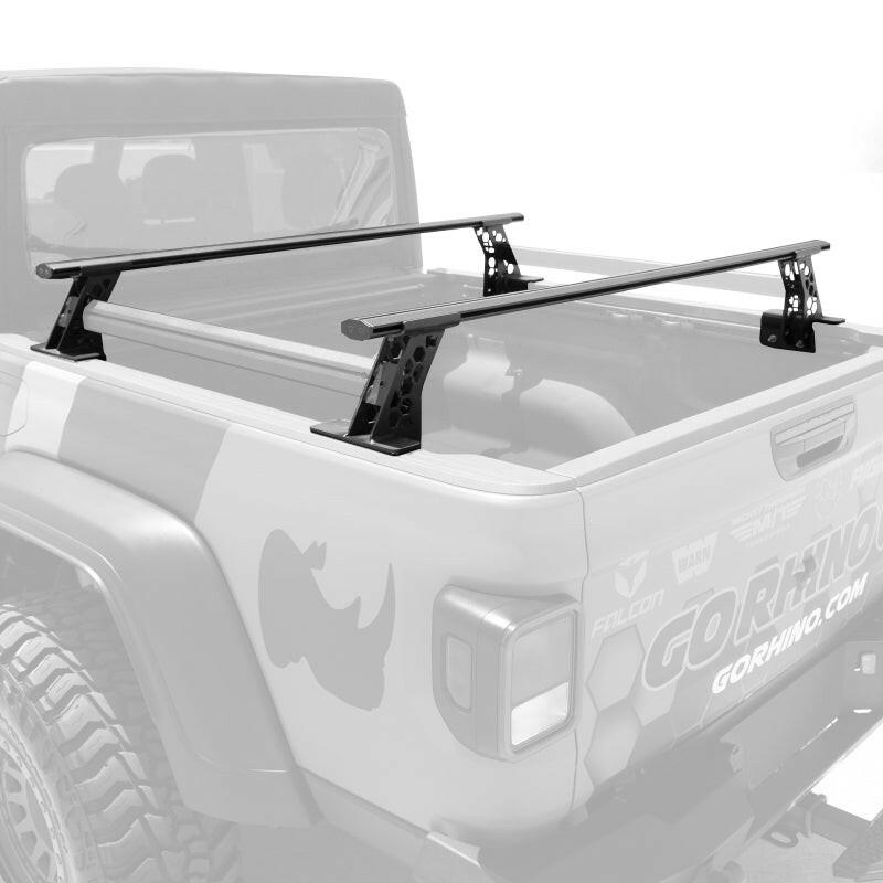 Go Rhino 20-22 Jeep Gladiator JT/16-22 Toy. Tacoma/05-21 Nssn Frontier XRS Cross Bars Kit - Tex. Blk Truck Bed Rack Go Rhino