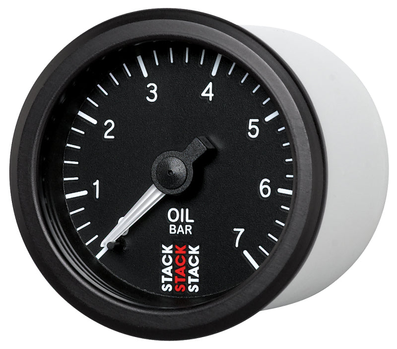 Autometer Stack Instruments 52mm 0-7 BAR M10 (M) Mechanical Oil Pressure Gauge - Black Gauges AutoMeter