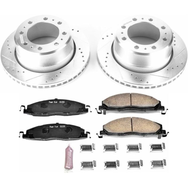 Power Stop 13-18 Ram 3500 Rear Z23 Evolution Brake Kit Brake Rotors - Slot & Drilled PowerStop