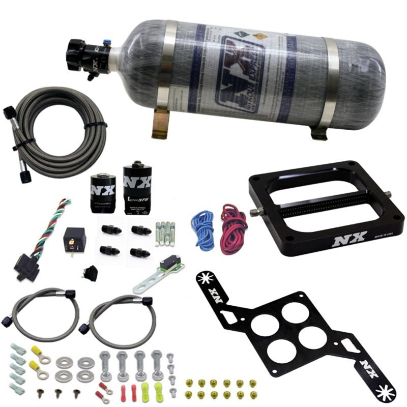 Nitrous Express 4500 RNC Conventional Nitrous Plate Kit w/.375in Solenoid w/12lb Bottle Nitrous Systems Nitrous Express
