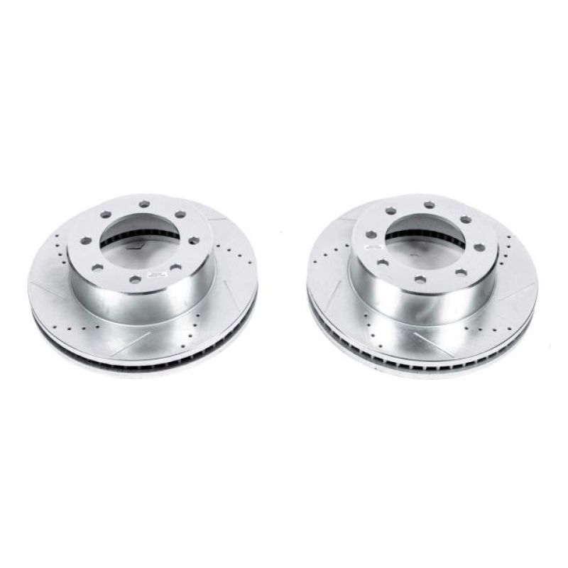 Power Stop 11-22 Ram 3500 Front Drilled & Slotted Rotor - Pair Brake Rotors - Slot & Drilled PowerStop