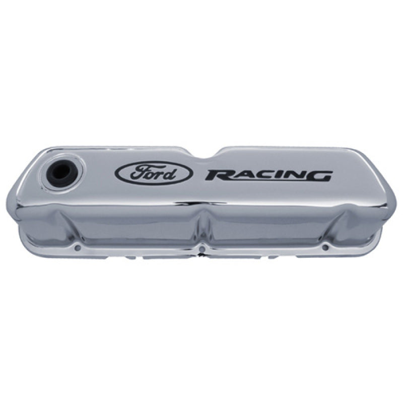 Ford Racing Logo Stamped Steel Valve Covers - Chrome Valve Covers Ford Racing