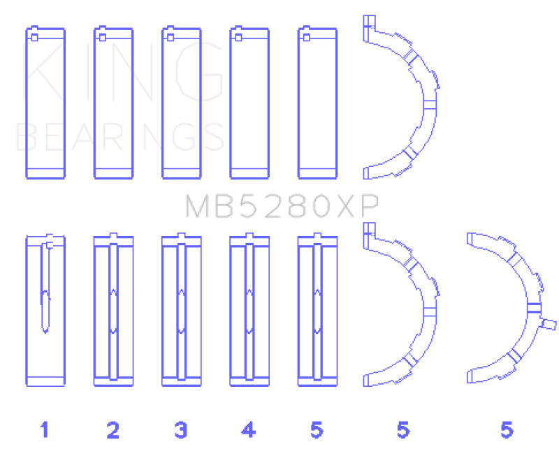 King Engine Bearings Ford Prod. V8 4.6L/5.4L (Size .026) Performance Main Bearing Set Bearings King Engine Bearings