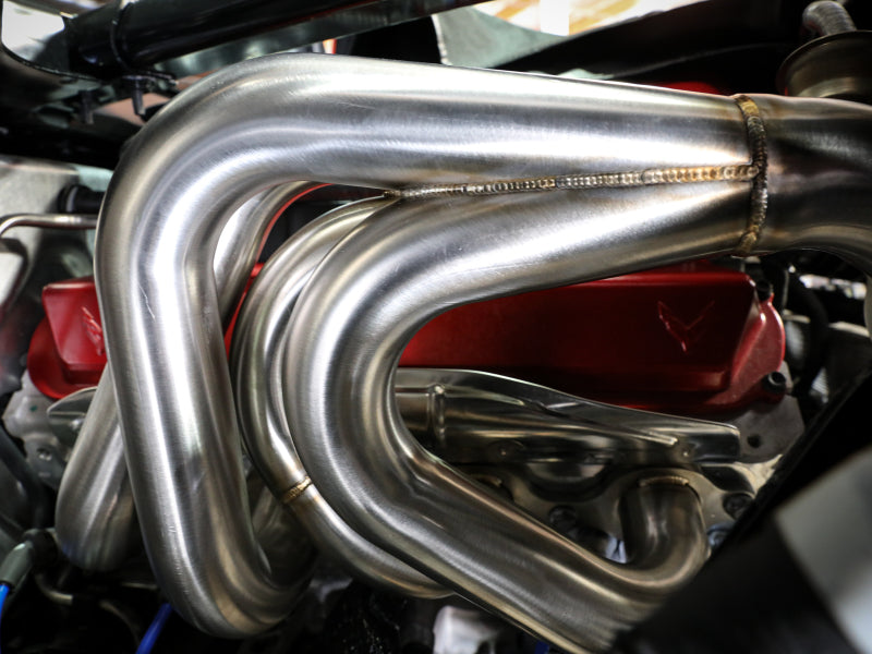 aFe Twisted 304SS Header 2020 Chevy Corvette (C8) 6.2L V8 - Brushed Headers & Manifolds aFe