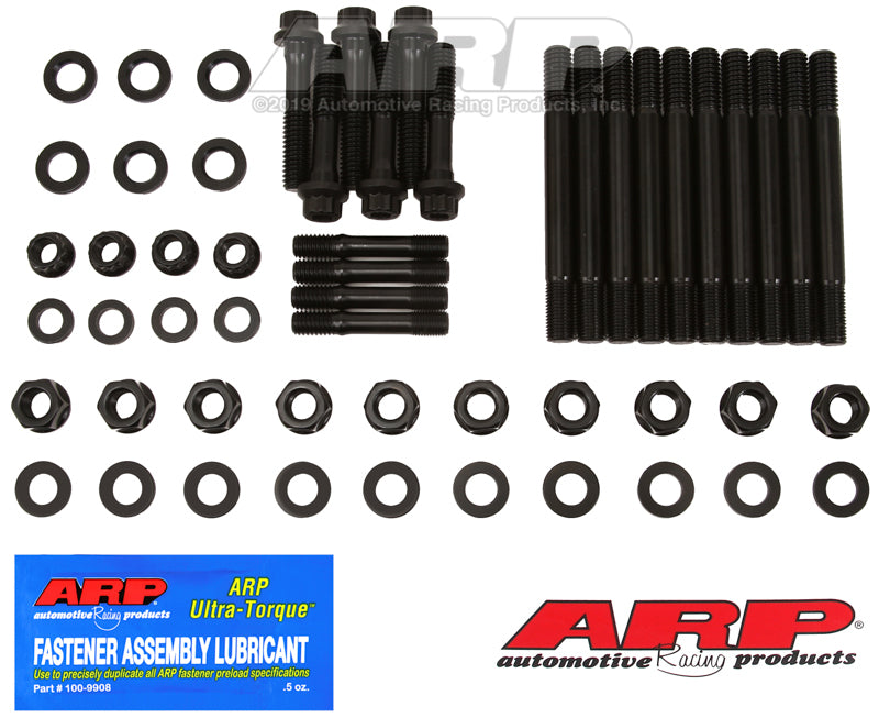 ARP Chevrolet Small Block w/ 4-Bolt Front & Rear Caps Main Stud Kit - Black Main Stud & Bolt Kits ARP