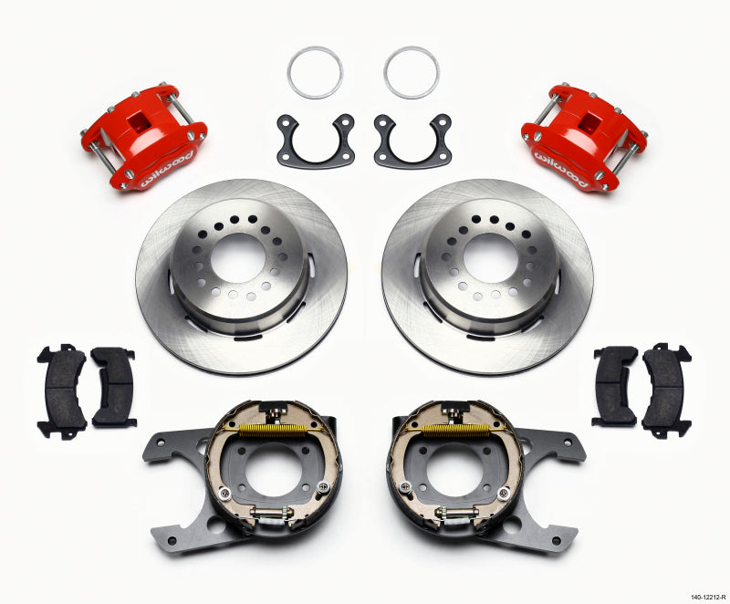 Wilwood D154 P/S Park Brake Kit Red Small Ford 2.50in Offset Big Brake Kits Wilwood