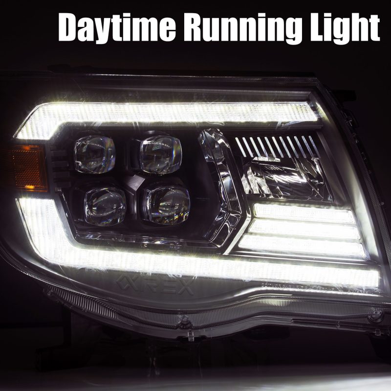AlphaRex 05-11 Toyota Tacoma NOVA LED Projector Headlights Plank Style Chrome w/Activation Light/DRL Headlights AlphaRex