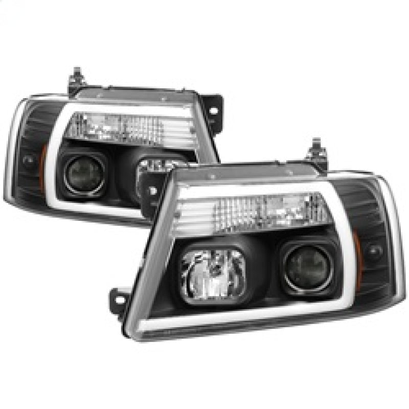 Spyder 04-08 Ford F-150 Projector Headlights - Light Bar DRL - Black PRO-YD-FF15004V2-LB-BK Headlights SPYDER