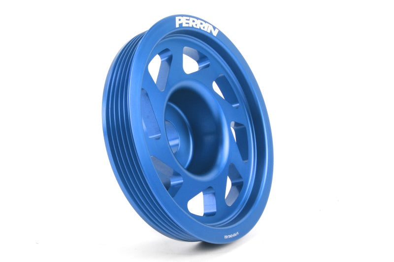 PERRIN 93-14 Subaru Impreza (Incl. 02-14 WRX) / 04-21 STI (w/o AC) Lightened Crank Pulley - Blue Pulleys - Crank, Underdrive Perrin Performance