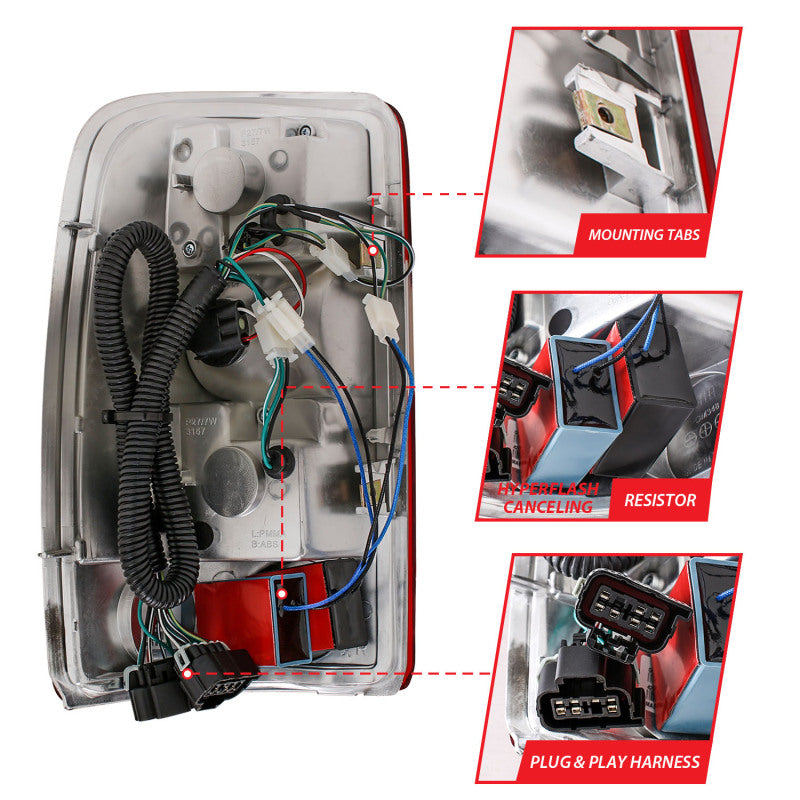 ANZO 2000-2006 Chevrolet Suburban LED Taillights Red/Clear Tail Lights ANZO