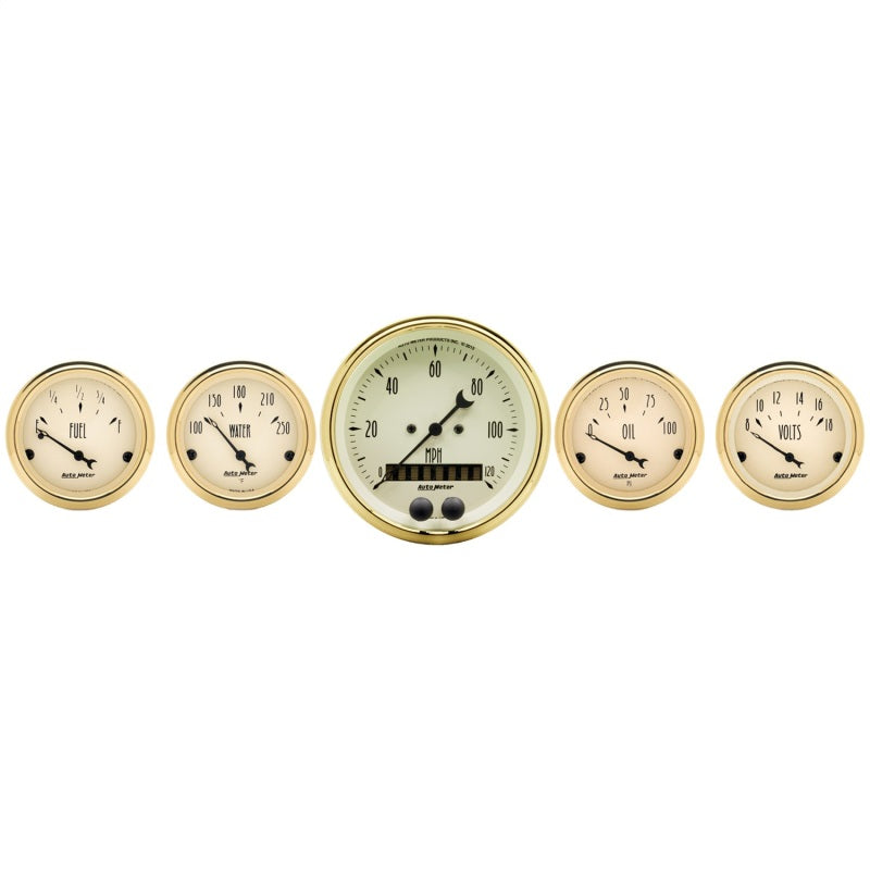 Autometer Golden Oldies 5 PIECE (3-3/8in & 2-1/16in.) GPS Speedometer Gauge Kit Gauges AutoMeter