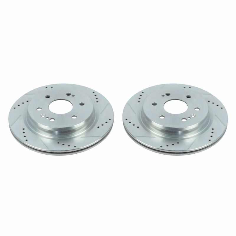 Power Stop 19-20 Chevrolet Silverado 1500 Rear Evolution Drilled & Slotted Rotors - Pair Brake Rotors - Slot & Drilled PowerStop